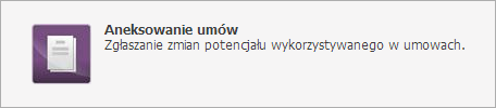 Przycisk w Portalu Potencjału pozwalający na przejście do Portalu Aneksowania